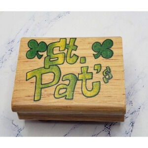 Lucky Clover St. Patrick’s Day Canadian Maple Collections Wooden Rubber Stamp